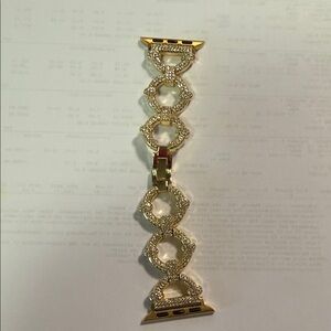 Anne Klein Gold and Silver Rhinestone Apple Watch Band